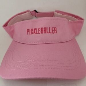 Embroidered Womens Pink Pickleballer Visor Adjustable Back
